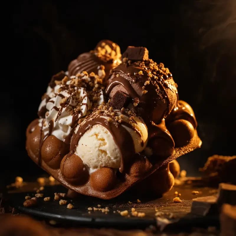 Bubble Waffles Nutella y Helado — Nanis Burger