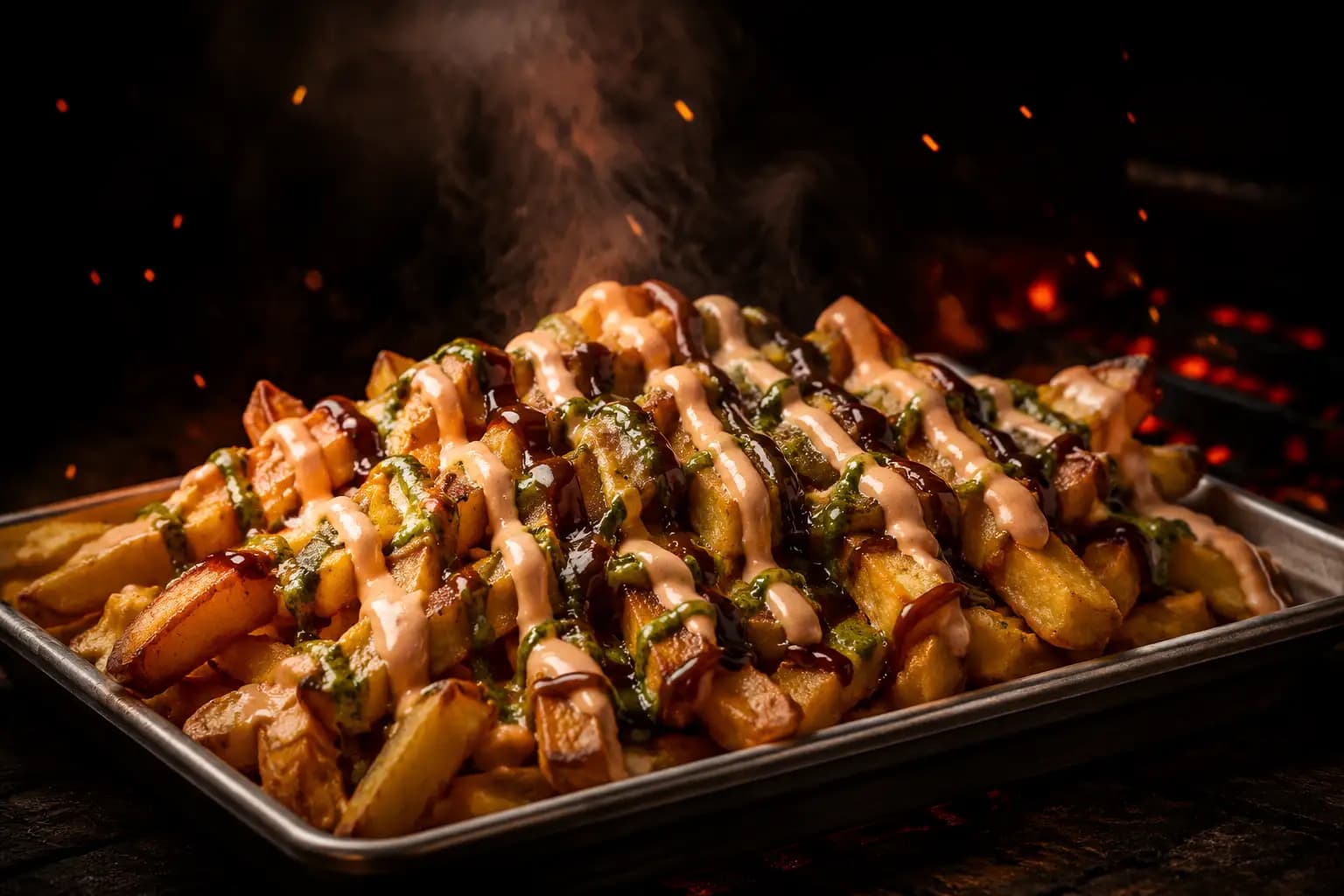 Papas locas: la doble fritura y la mesa de salsas — Secretos a Voces
